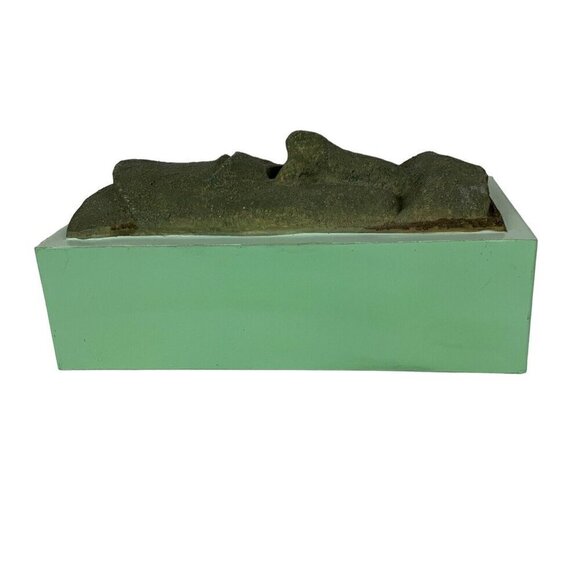 Tissue Box Cover Holder Easter Island Moai Tiki Head Dum Dum Green Rotary Hero - Picture 6 of 8